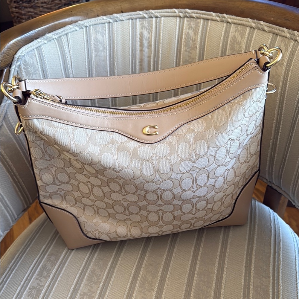 Coach Pinkish Tan and Cream Women's Bag